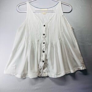 Maeve Ivory Button-Front‎ Tank Top